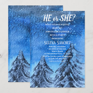 Er oder sie Snowflake Winter Wonderland Baby Dusch Einladung