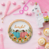 Er oder sie Sonnenblumen kleine Kürbisgeschlechtso Pappteller (Party)