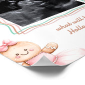 Er oder sie sonogramm Lebkuchen Gender Reveal Poster (Ecke)