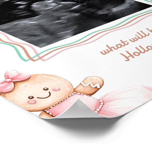 Er oder sie sonogramm Lebkuchen Gender Reveal Poster (Ecke)