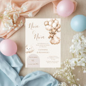 Er oder sie Teddy Bär mit Balloons Gender Reveal I Einladung