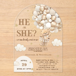 Er oder sie teddy bären Gender Reveal Acryleinladungen