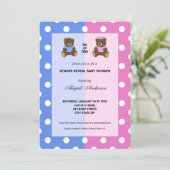 Er oder sie Teddy Bären Gender Reveal Baby Shower  Einladung (Stehend Vorderseite)