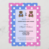 Er oder sie Teddy Bären Gender Reveal Baby Shower Einladung (Vorne/Hinten)