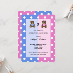 Er oder sie Teddy Bären Gender Reveal Baby Shower Einladung