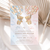 Er oder sie teddy bären Gender Reveal Einladung