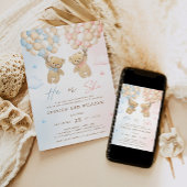 Er oder sie teddy bären Gender Reveal Einladung