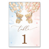 Er oder sie teddy bären Gender Reveal Tischnummer (Vorderseite)