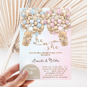 Er oder sie teddy Bären mit Balloons Gender-Offenb Einladung