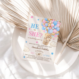 Er oder sie Teddy Bear Hot Air Ballon Gender Revea Einladung