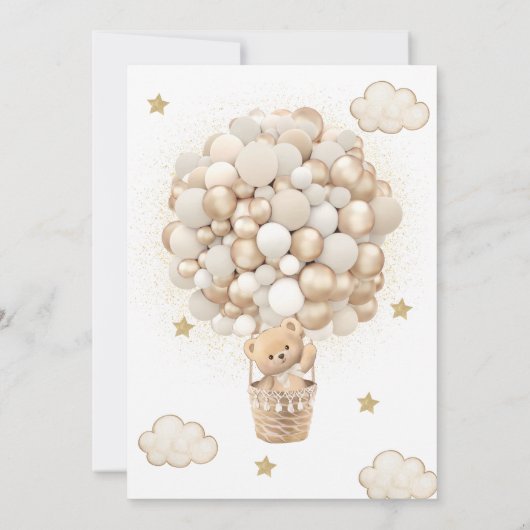 Er oder sie teddy Bear Niedlich Boho Gender Reveal Einladung (Rückseite)