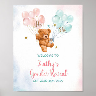 Er oder sie tragen das Gender-Reveal-Begrüßungszei Poster