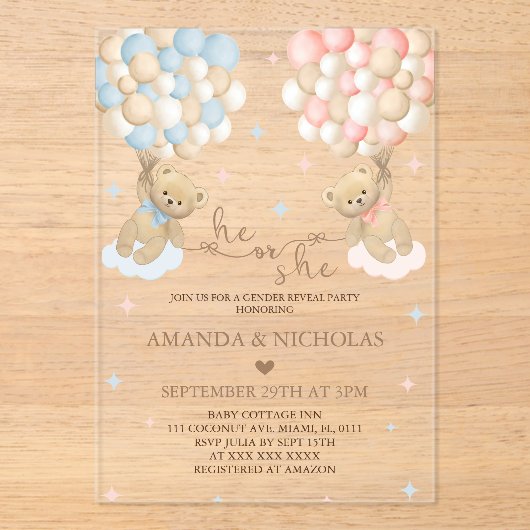 Er oder sie tragen Geschlechtsverkehr Acryleinladungen (Vorderseite)