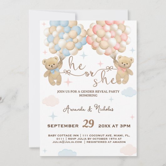 Er oder sie trägt die Genderoffenbarung Einladung (Vorderseite)