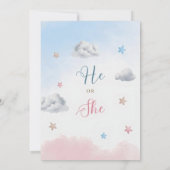 Er oder sie trägt eine Babydusche und wir können f Einladung (Rückseite)