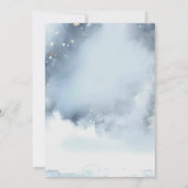 Er oder sie trosty Blue Winter Ornament Gender-Off Einladung (Rückseite)