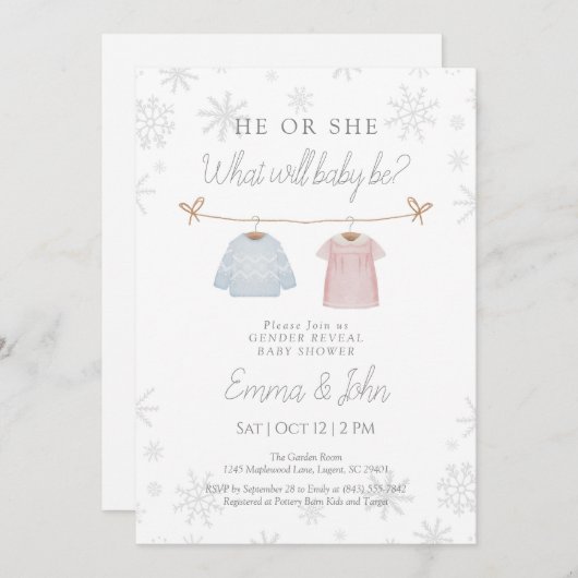 Er oder sie, was die Einladung sein wird (Vorne/Hinten)