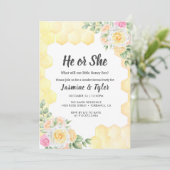 Er oder sie, was die Gender-Baby-Enthüllung zeigen Einladung (Stehend Vorderseite)