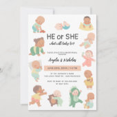 Er oder sie, was die Niedliche Genderoffenbarung s Einladung (Vorderseite)