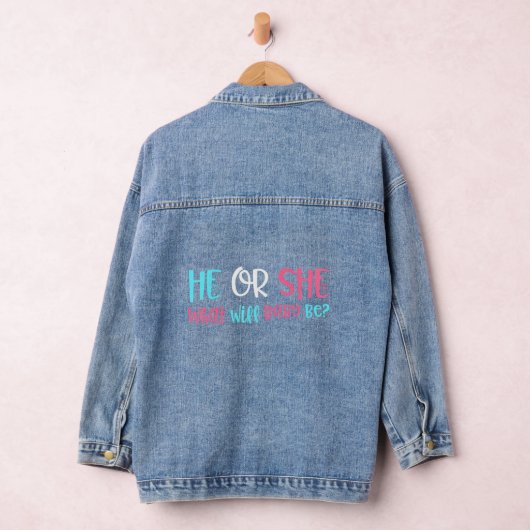 Er oder sie, was es sein wird, die Geschlechterper Jeansjacke (Hangar)