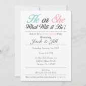 Er oder sie, was es sein wird, offensichtliche Par Einladung (Vorderseite)