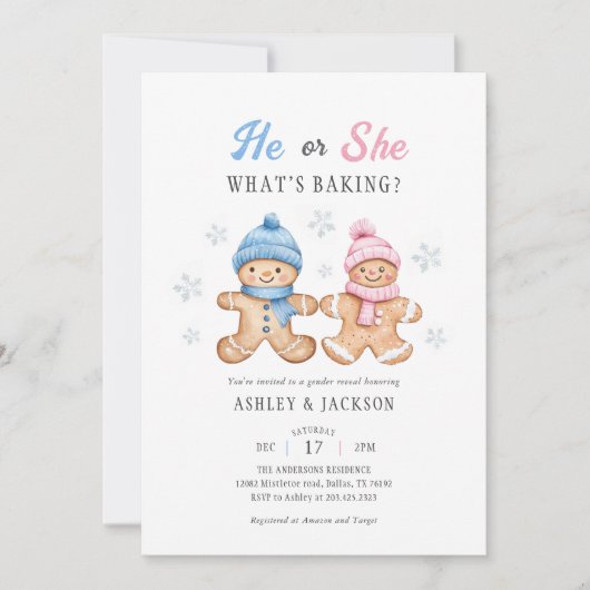 Er oder sie Was macht die Genderoffenbarung? Einladung (Vorderseite)