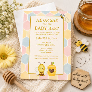 ER ODER SIE, Was wird Baby Bee Geschlecht Enthüllu Einladung