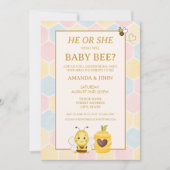ER ODER SIE, Was wird Baby Bee Geschlecht Enthüllu Einladung (Vorderseite)