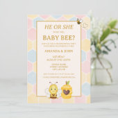 ER ODER SIE, Was wird Baby Bee Geschlecht Enthüllu Einladung (Stehend Vorderseite)