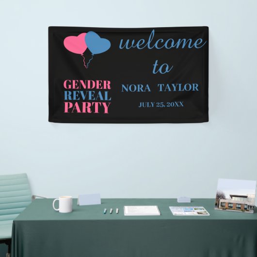 "Er oder sie? Was wird Baby sein?" Banner (Messeveranstaltung)