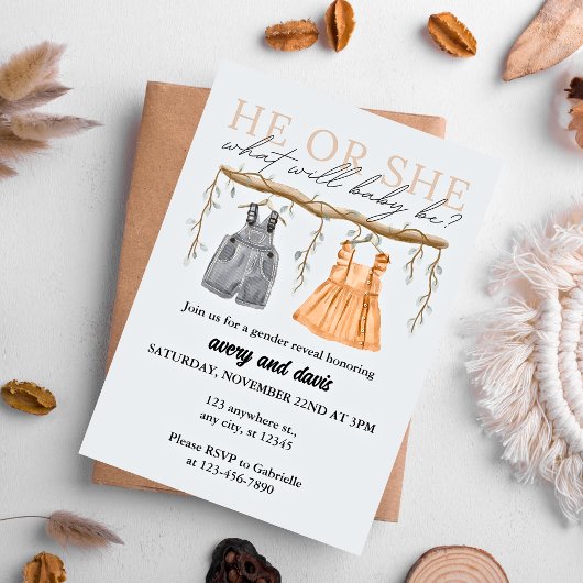 Er oder sie, was wird das Boho Geschlecht sein? Einladung