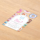Er oder sie Watercolor Donut Pattern Geschlecht of Acryleinladungen (Ablage )