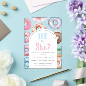 Er oder sie Watercolor Donut Pattern Geschlecht of Acryleinladungen (In Situ (Hochzeit))