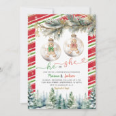 Er oder sie Weihnachts-Keks-Ornament Gender-Offenb Einladung (Vorderseite)