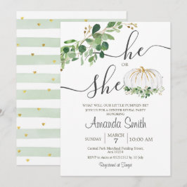 Er oder sie weiß Pumpkin Gender-Offenbarung Einladung