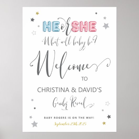 Er oder sie willkommen im neutralen Party der Gend Poster (Vorne)