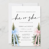Er oder sie Winter Gender Offenlegung Einladung (Vorderseite)