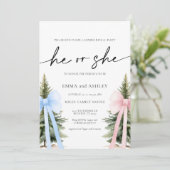 Er oder sie Winter Gender Offenlegung Einladung (Stehend Vorderseite)
