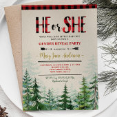 Er oder sie Winter Lumberjack Forest Gender Reveal Einladung