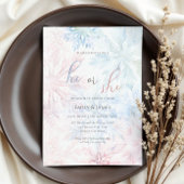 Er oder sie Winter Pink Blue Snowflake Gender Part Einladung