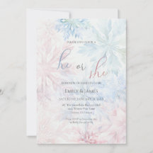 Er oder sie Winter Pink Blue Snowflake Gender Part