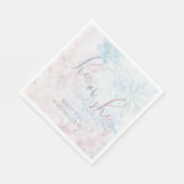 Er oder sie Winter Pink Blue Snowflake Serviette (Ecke)