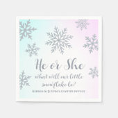 Er oder sie Winter Wonderland Gender Reveal Party Serviette (Vorderseite)