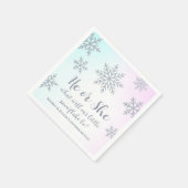 Er oder sie Winter Wonderland Gender Reveal Party Serviette (Ecke)