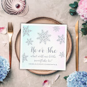 Er oder sie Winter Wonderland Gender Reveal Party Serviette