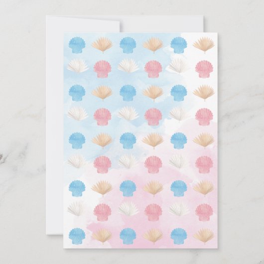 Er oder sie "Wir Muschel" sehen, wie die Geschlech Einladung (Rückseite)