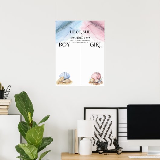 Er oder Sie Wir werden das Geschlecht enthüllen Wä Poster (Heimbüro)