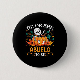 Er oder sie wird Opa zu Halloween Skelett Baby Ent Button