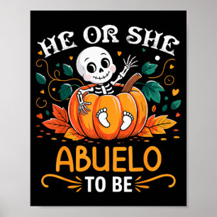 Er oder sie wird Opa zu Halloween Skelett Baby Ent Poster