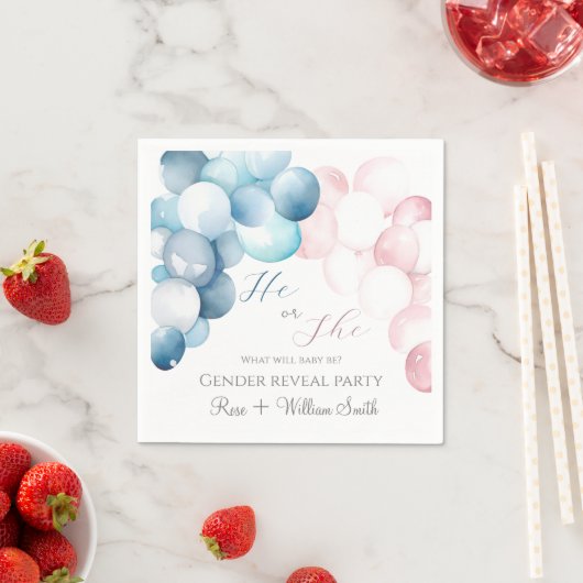 Er oder sie zeigen die Genderdarstellung in Rosa u Serviette (Beispiel)